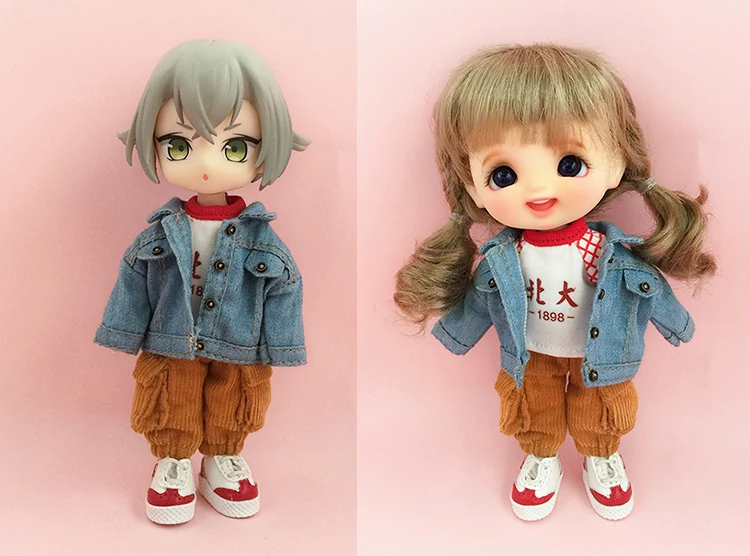 Ob11 Doll Baby Clothes Jacket Fashion Doll Denim Clothes For Pd9 Molly Ymy Body Doll Clothes Gsc Clay Doll Body