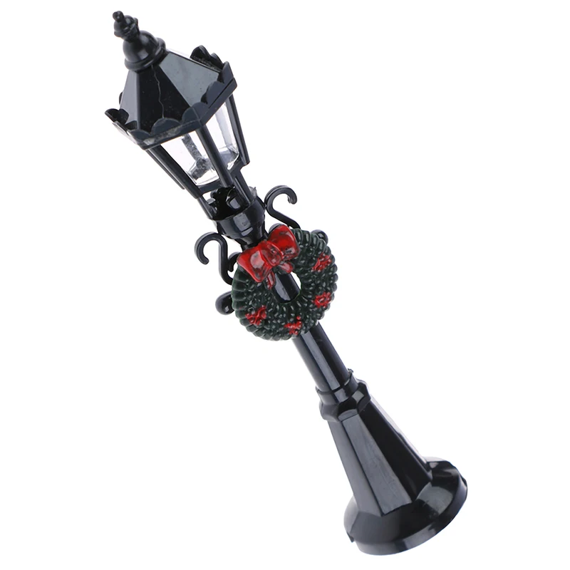 1Pc 1:12 Dollhouse Miniature Christmas Park Street Lamp Doll Streetlight Toy For Doll house Garden Decoration