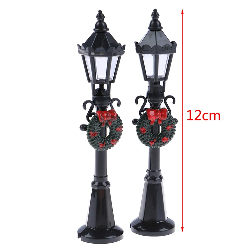 1Pc 1:12 Dollhouse Miniature Christmas Park Street Lamp Doll Streetlight Toy For Doll house Garden Decoration