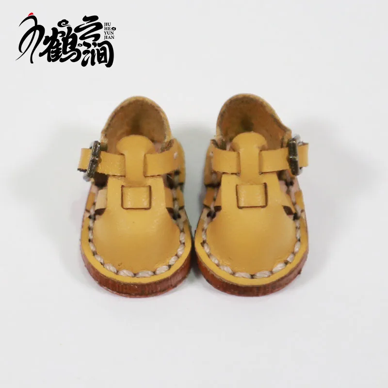 New Casual Handmade Cowhide Doll Shoes Accessories: Small Leather Shoes, Small Sandals, Leather Shoes, Lovely Ob11 Shoes, Leathe