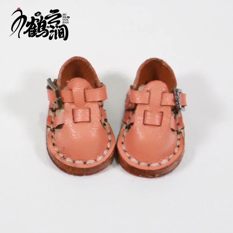 New Casual Handmade Cowhide Doll Shoes Accessories: Small Leather Shoes, Small Sandals, Leather Shoes, Lovely Ob11 Shoes, Leathe
