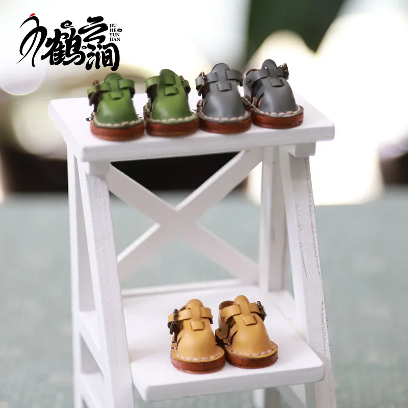 New Casual Handmade Cowhide Doll Shoes Accessories: Small Leather Shoes, Small Sandals, Leather Shoes, Lovely Ob11 Shoes, Leathe