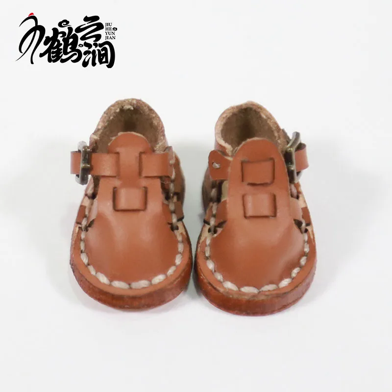 New Casual Handmade Cowhide Doll Shoes Accessories: Small Leather Shoes, Small Sandals, Leather Shoes, Lovely Ob11 Shoes, Leathe