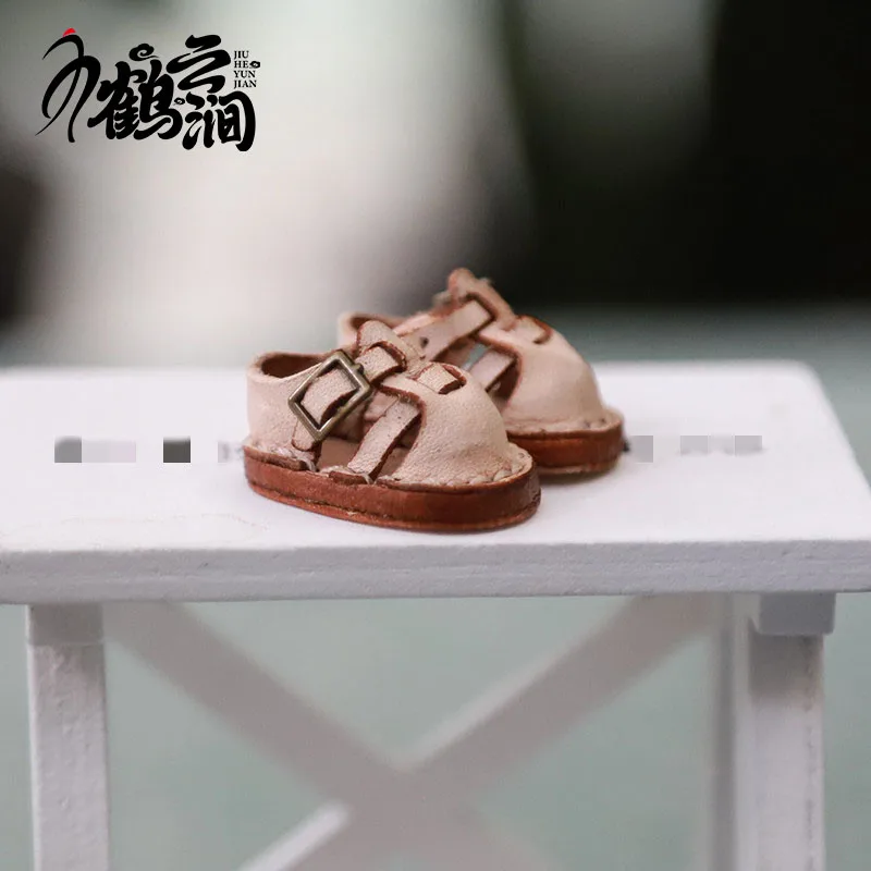 New Casual Handmade Cowhide Doll Shoes Accessories: Small Leather Shoes, Small Sandals, Leather Shoes, Lovely Ob11 Shoes, Leathe
