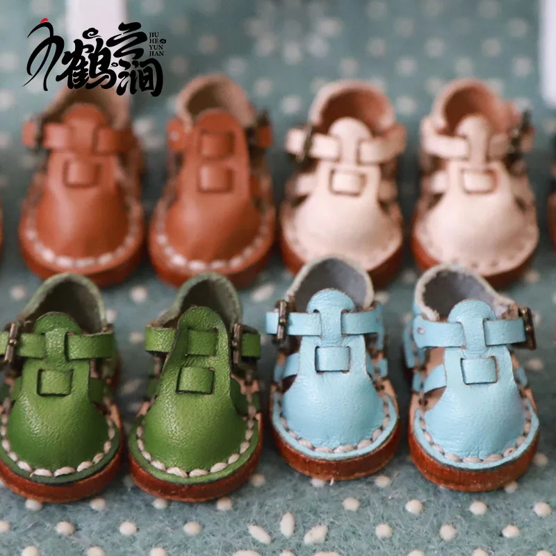 New Casual Handmade Cowhide Doll Shoes Accessories: Small Leather Shoes, Small Sandals, Leather Shoes, Lovely Ob11 Shoes, Leathe