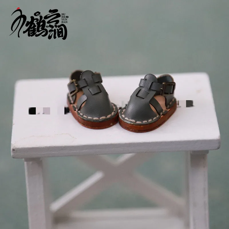 New Casual Handmade Cowhide Doll Shoes Accessories: Small Leather Shoes, Small Sandals, Leather Shoes, Lovely Ob11 Shoes, Leathe