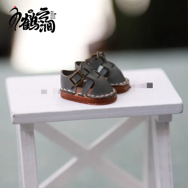 New Casual Handmade Cowhide Doll Shoes Accessories: Small Leather Shoes, Small Sandals, Leather Shoes, Lovely Ob11 Shoes, Leathe