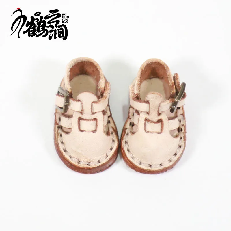 New Casual Handmade Cowhide Doll Shoes Accessories: Small Leather Shoes, Small Sandals, Leather Shoes, Lovely Ob11 Shoes, Leathe