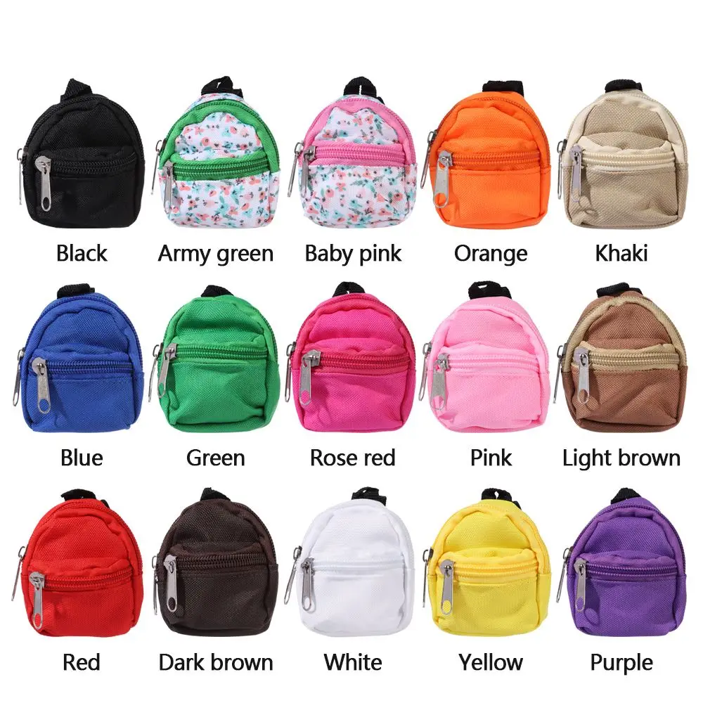 Doll Backpacks Doll Bags Mini Zipper Doll Backpacks Cute School Bags Doll Accessories Toy Supplies for Doll Play