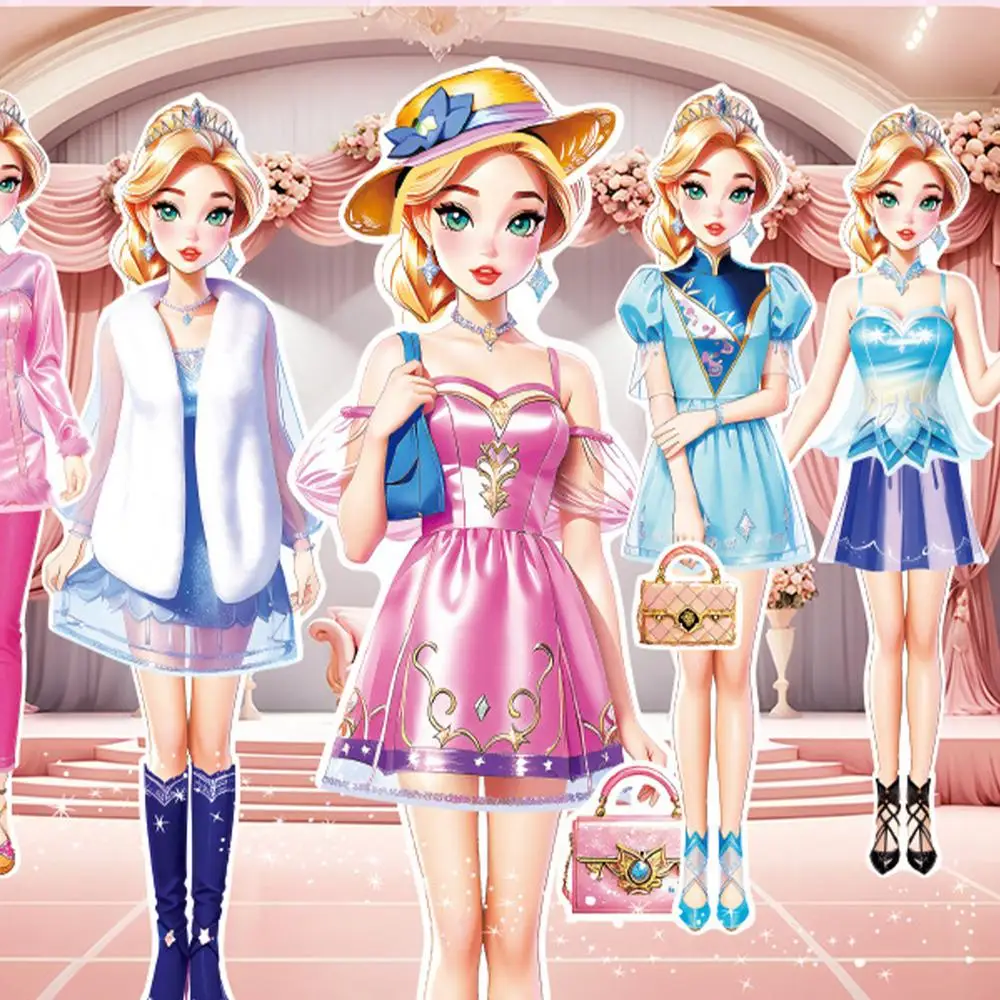 Magnetic Paper Dolls Creative Dress Up Paper Dolls Set clothes-changing dress-up stickers toy Birthday Gift For Toddler Girls