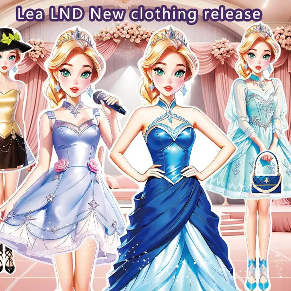 Magnetic Paper Dolls Creative Dress Up Paper Dolls Set clothes-changing dress-up stickers toy Birthday Gift For Toddler Girls
