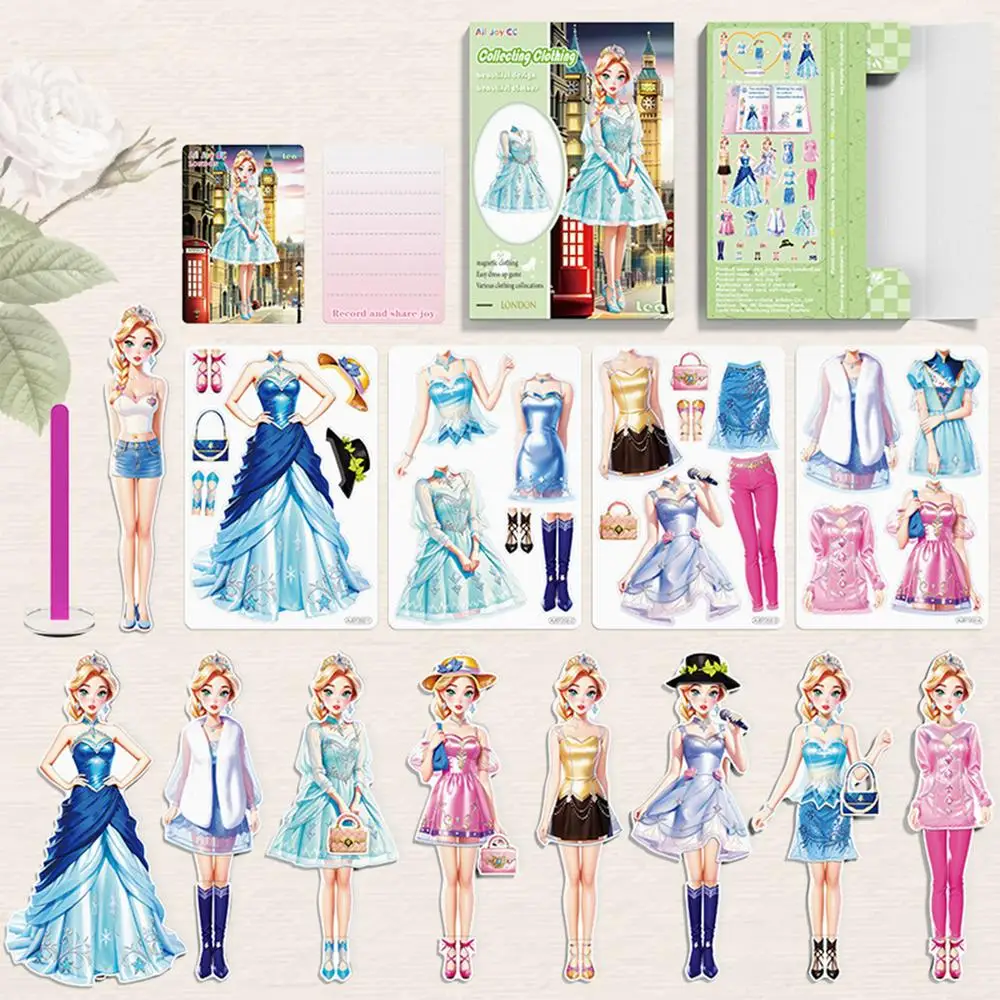 Magnetic Paper Dolls Creative Dress Up Paper Dolls Set clothes-changing dress-up stickers toy Birthday Gift For Toddler Girls