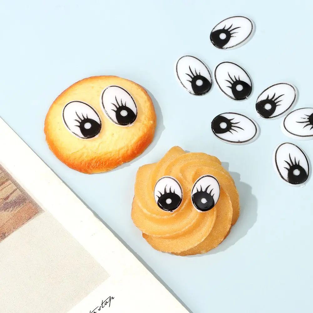 50PCS/Bag Life-like Eyes 8x11mm/12x15mm/14x20mm/16x25mm Plastic Doll Eyes Doll Eyelash Eyes DIY Stuffed Toys Puppets Making Part
