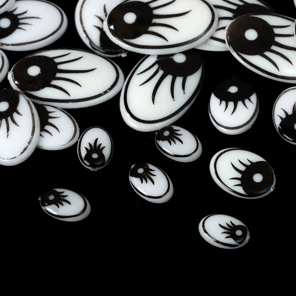 50PCS/Bag Life-like Eyes 8x11mm/12x15mm/14x20mm/16x25mm Plastic Doll Eyes Doll Eyelash Eyes DIY Stuffed Toys Puppets Making Part
