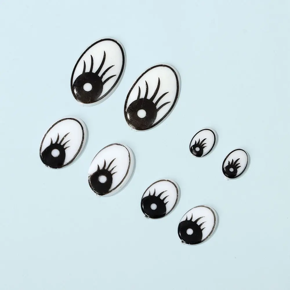 50PCS/Bag Life-like Eyes 8x11mm/12x15mm/14x20mm/16x25mm Plastic Doll Eyes Doll Eyelash Eyes DIY Stuffed Toys Puppets Making Part