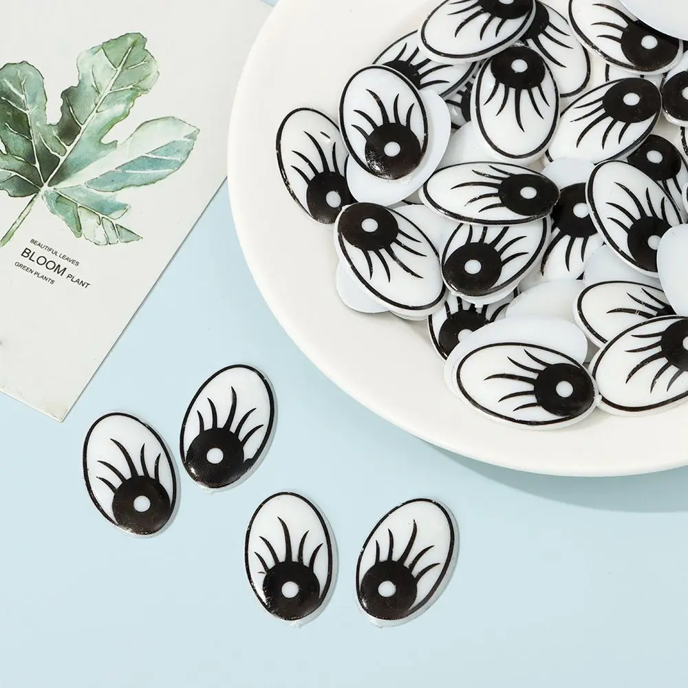 50PCS/Bag Life-like Eyes 8x11mm/12x15mm/14x20mm/16x25mm Plastic Doll Eyes Doll Eyelash Eyes DIY Stuffed Toys Puppets Making Part