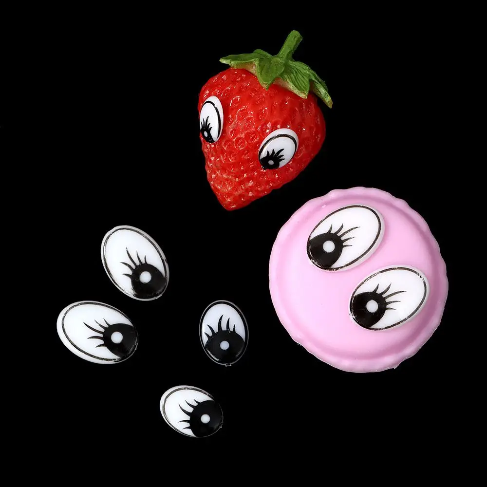 50PCS/Bag Life-like Eyes 8x11mm/12x15mm/14x20mm/16x25mm Plastic Doll Eyes Doll Eyelash Eyes DIY Stuffed Toys Puppets Making Part