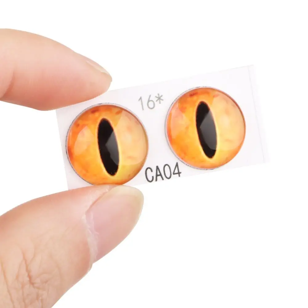 1Pairs Glass Doll Eyes for DIY Sewing Dolls Crafts Accessories Cat Eye Dragon Dinosaur Eye Round Cabochon Pet Dog Cat Eyes
