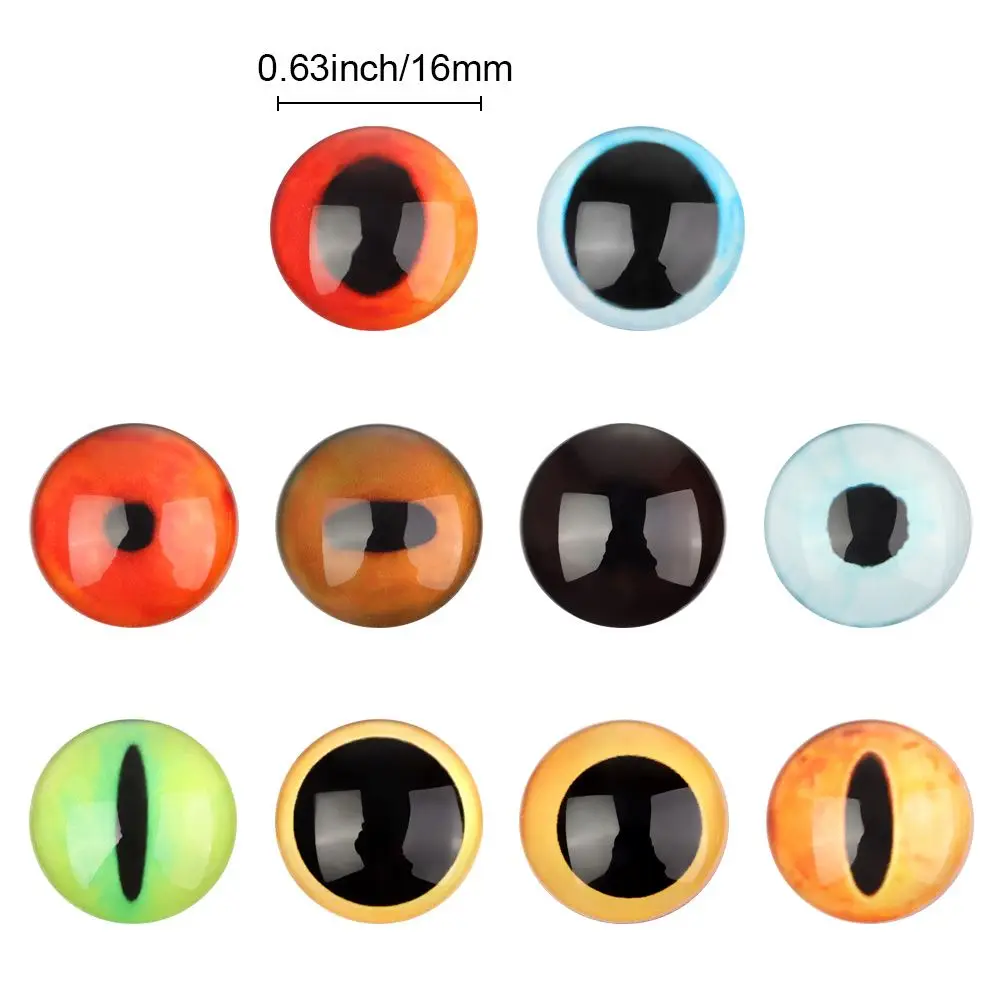 1Pairs Glass Doll Eyes for DIY Sewing Dolls Crafts Accessories Cat Eye Dragon Dinosaur Eye Round Cabochon Pet Dog Cat Eyes