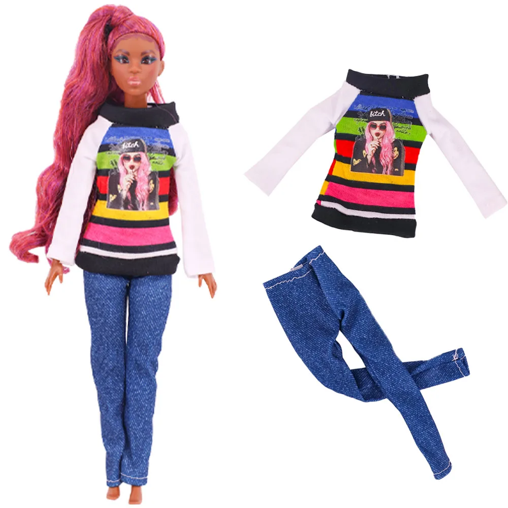 30CM Doll Clothes Outfit Dress Fashion Coat Hats Top Pants Clothing For 1/6 BJD Doll Clothes Doll Accessories Girl`s Toy Gifts