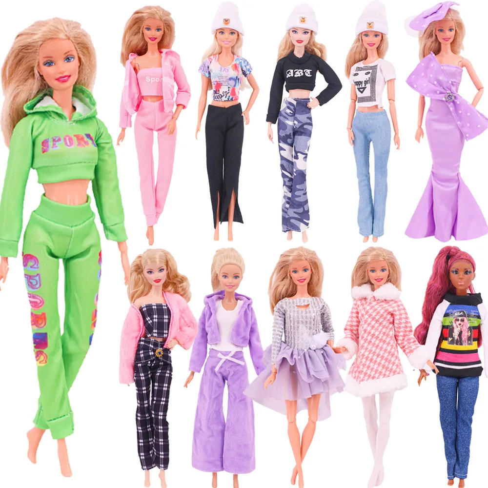 30CM Doll Clothes Outfit Dress Fashion Coat Hats Top Pants Clothing For 1/6 BJD Doll Clothes Doll Accessories Girl`s Toy Gifts