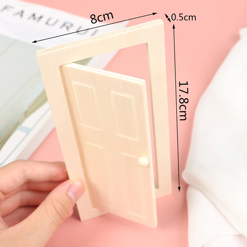 1/12 Scale Miniature Interior Wooden Door DIY Dollhouse Furniture Accessories