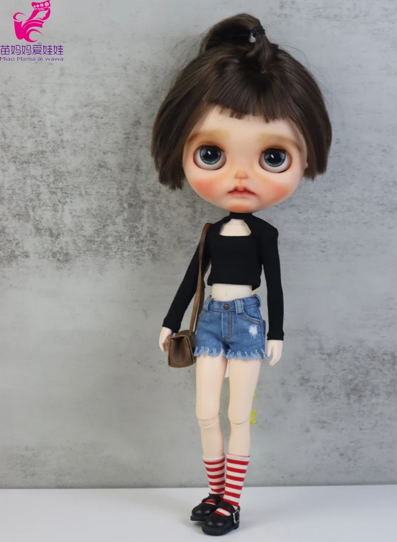 Blythe Coat Clothes Fur Vest Cartoon Plaid Pants For Ob24 Ob22 Azone Doll Winter Outfit
