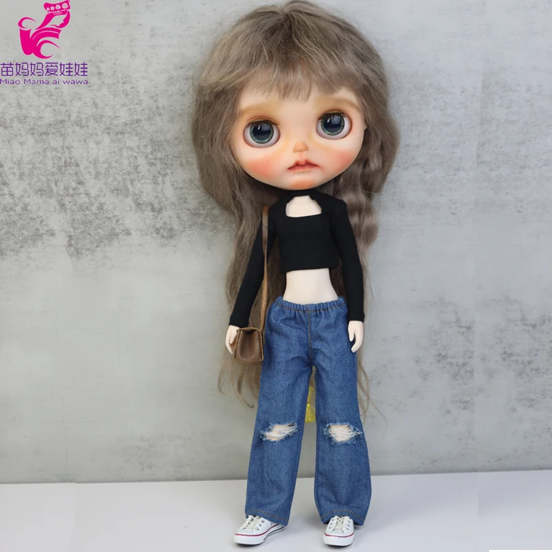 Blythe Coat Clothes Fur Vest Cartoon Plaid Pants For Ob24 Ob22 Azone Doll Winter Outfit