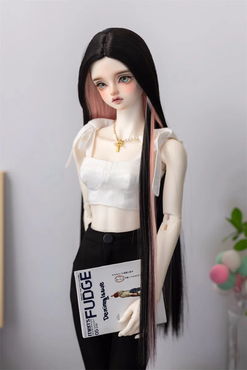 BJD/SD Doll Wig 1/3 1/4 1/6 Girls Boys Elegant High Temperature Silk White Black Green Long Straight Hair Gifts Doll Accessories
