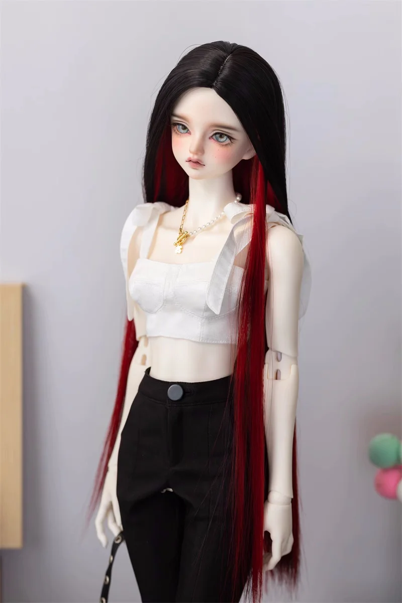 BJD/SD Doll Wig 1/3 1/4 1/6 Girls Boys Elegant High Temperature Silk White Black Green Long Straight Hair Gifts Doll Accessories