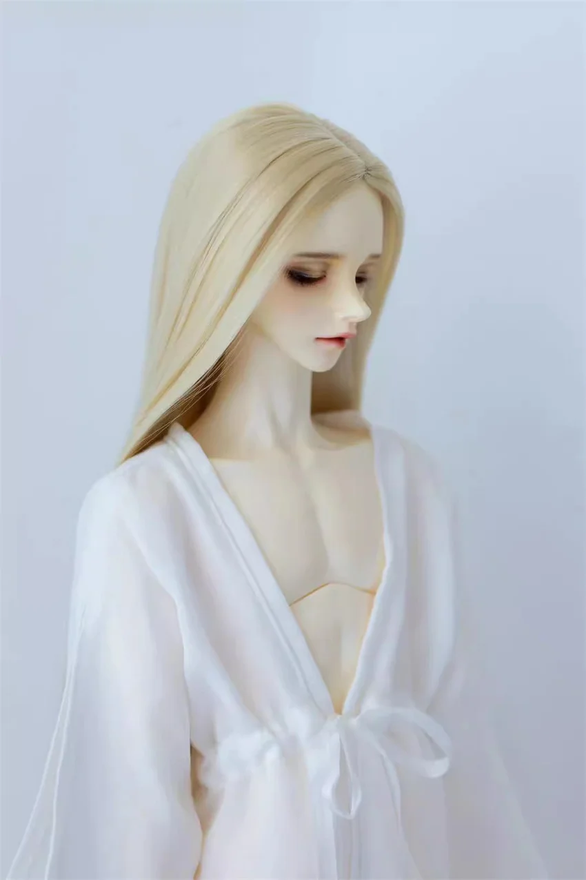 BJD/SD Doll Wig 1/3 1/4 1/6 Girls Boys Elegant High Temperature Silk White Black Green Long Straight Hair Gifts Doll Accessories