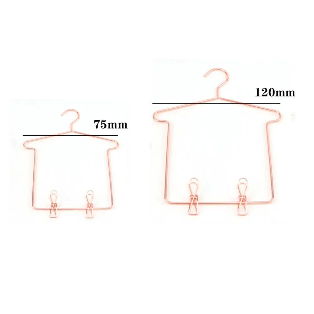 5pcs Doll Accessories Cute Mini Doll Dress Clothes Hangers Dollhouse Furniture Metal Doll Hangers
