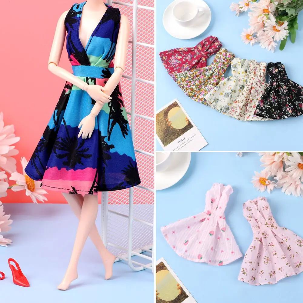 2022 Doll Dress Fashion Girl Floral Clothes ​Handmade Girl Clothes Doll Floral Dresses DIY Gift Toys For 30cm Doll Accessories