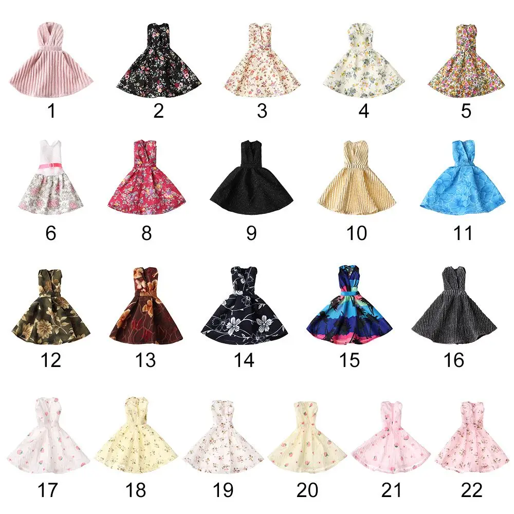 2022 Doll Dress Fashion Girl Floral Clothes ​Handmade Girl Clothes Doll Floral Dresses DIY Gift Toys For 30cm Doll Accessories