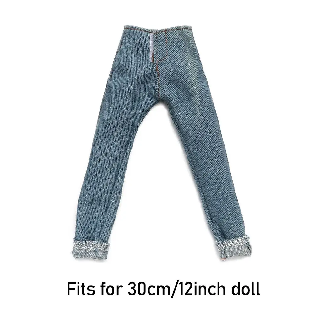 High Quality 1:6 Scale Male Doll Pants Dolls Accessories Toy Clothes Mini Casual Jeans Doll Trousers Role play Dress Up Game