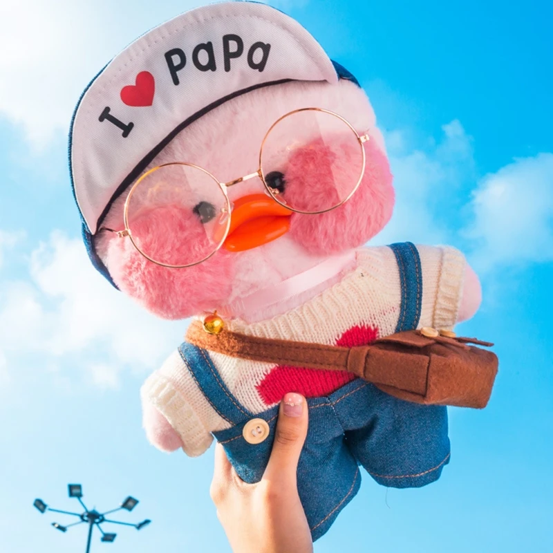 5 Colors Metal Glasses for Lalafanfan Duck Round Frame Eyewear 30cm Plush Animals Toys Accessories Kids Girls Stuffed Dolls Acc