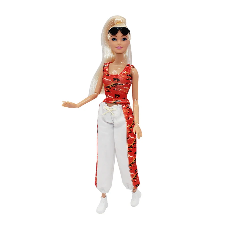 New 30cm Doll Set 1/6 Female Doll with Casual Sportswear Suit Girls Dress Up Toy Gift