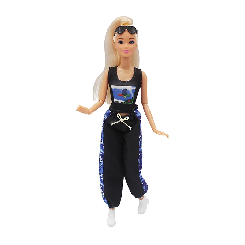 New 30cm Doll Set 1/6 Female Doll with Casual Sportswear Suit Girls Dress Up Toy Gift