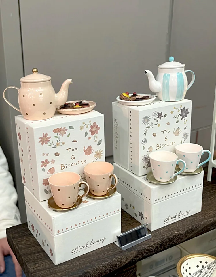Aizulhomey Dollhouse Furniture Metal Tea Pot Set 7 pcs For Blythe OB24 BJD Dollhouse Accessories Mini Kitchen Toys Gifts