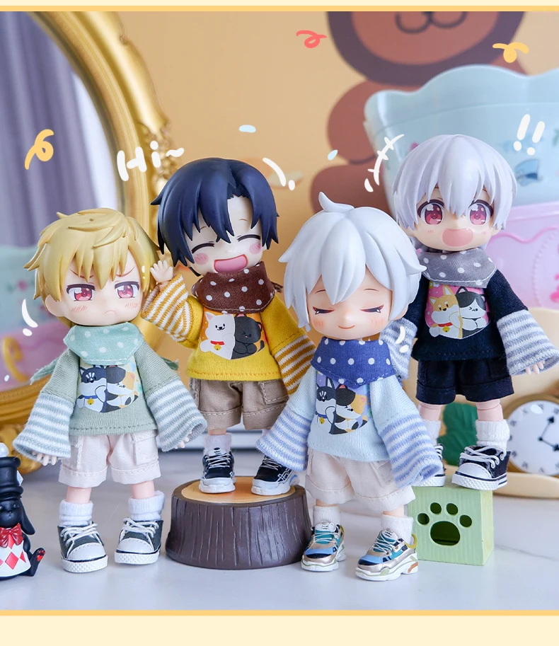 OB11 Clothes Cute Cartoon T-shirt Sweater Shorts Pants Shoes for Molly, GSC Body, Obitsu11, YMY, DDF, 1/12bjd Doll Accessories