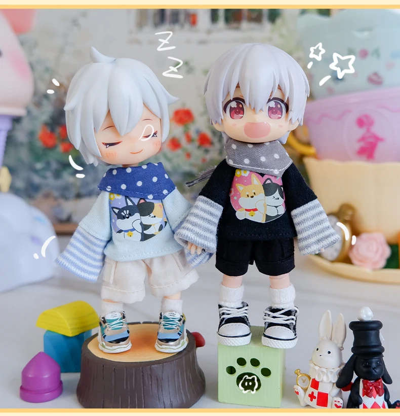 OB11 Clothes Cute Cartoon T-shirt Sweater Shorts Pants Shoes for Molly, GSC Body, Obitsu11, YMY, DDF, 1/12bjd Doll Accessories