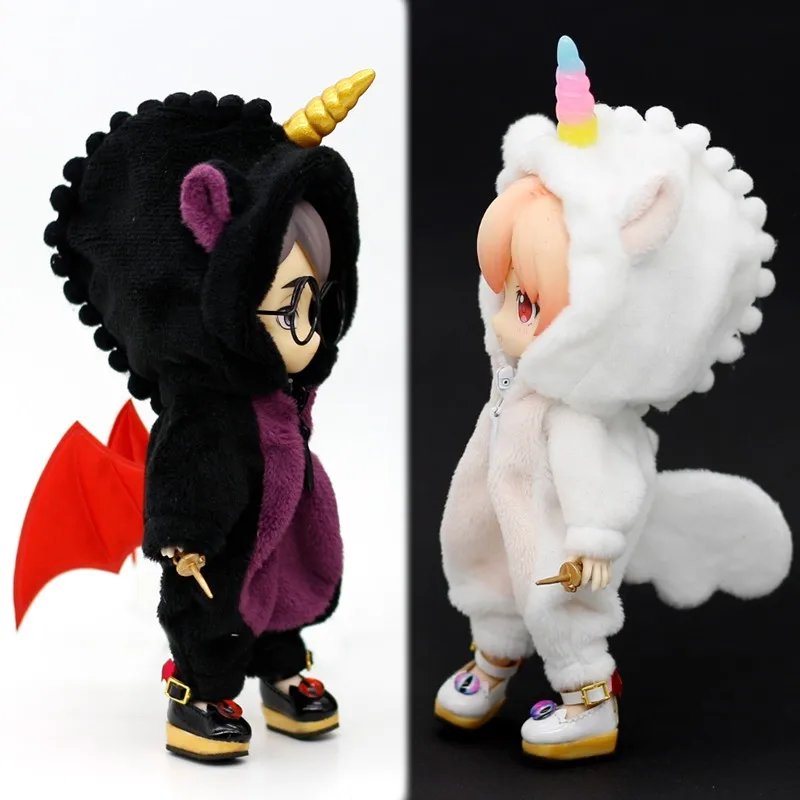New OB11 Clothes Cute Stuffed Animal Onesie Angel Pajamas Homewear for Ob11,obitsu 11,molly, Gsc,YMY,1/12 BJD Doll Accessories