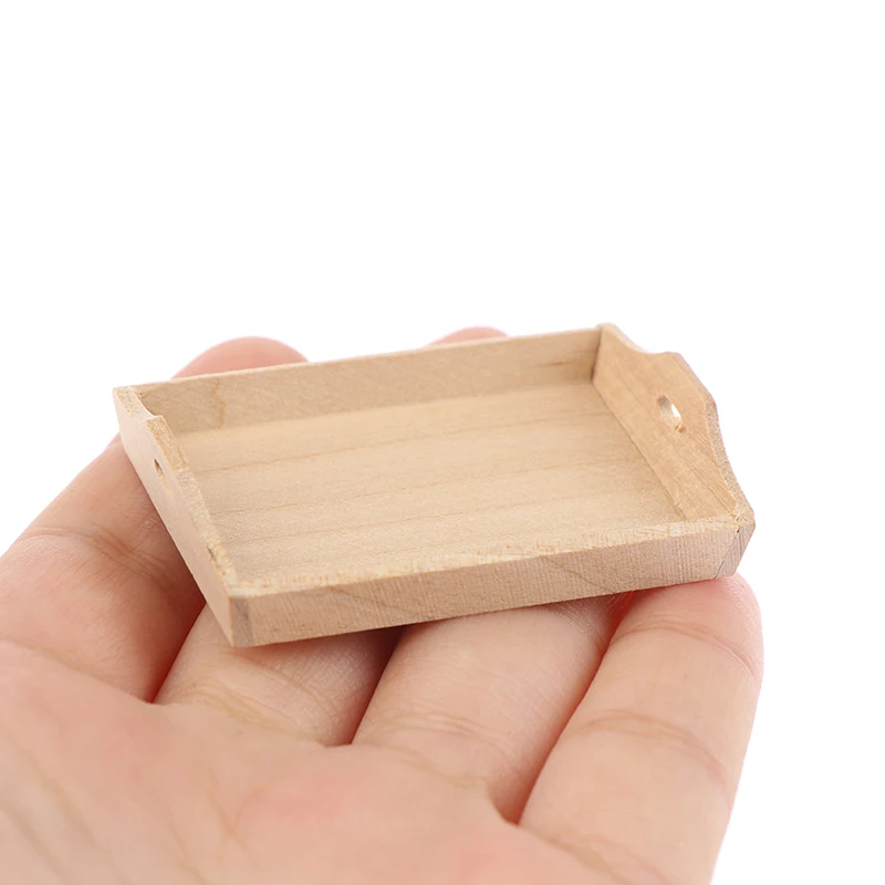 1/12 Dollhouse Miniature Wooden Plate Simulation Tray Model for Doll House Decor New
