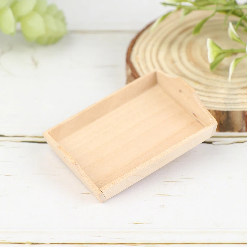 1/12 Dollhouse Miniature Wooden Plate Simulation Tray Model for Doll House Decor New