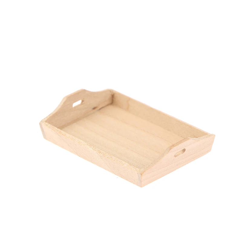 1/12 Dollhouse Miniature Wooden Plate Simulation Tray Model for Doll House Decor New