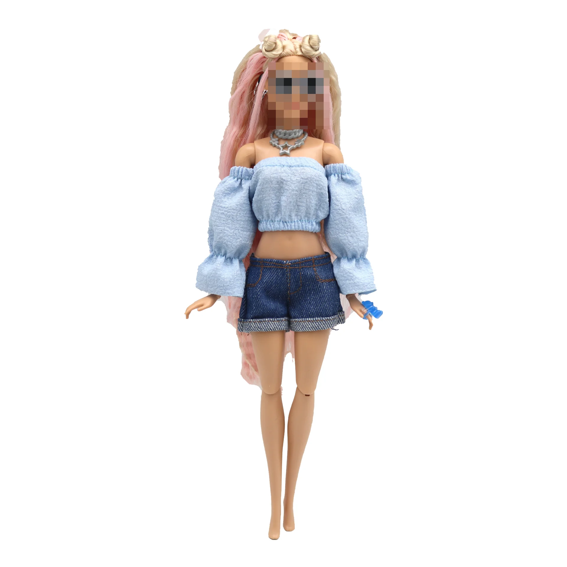 New 30cm 1/6 Puff Sleeves Skirt Shorts Daily Wear Accessories Clothes for Barbies Doll
