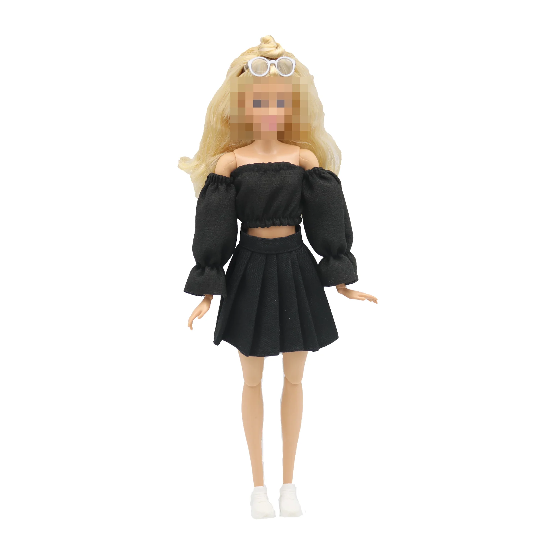New 30cm 1/6 Puff Sleeves Skirt Shorts Daily Wear Accessories Clothes for Barbies Doll