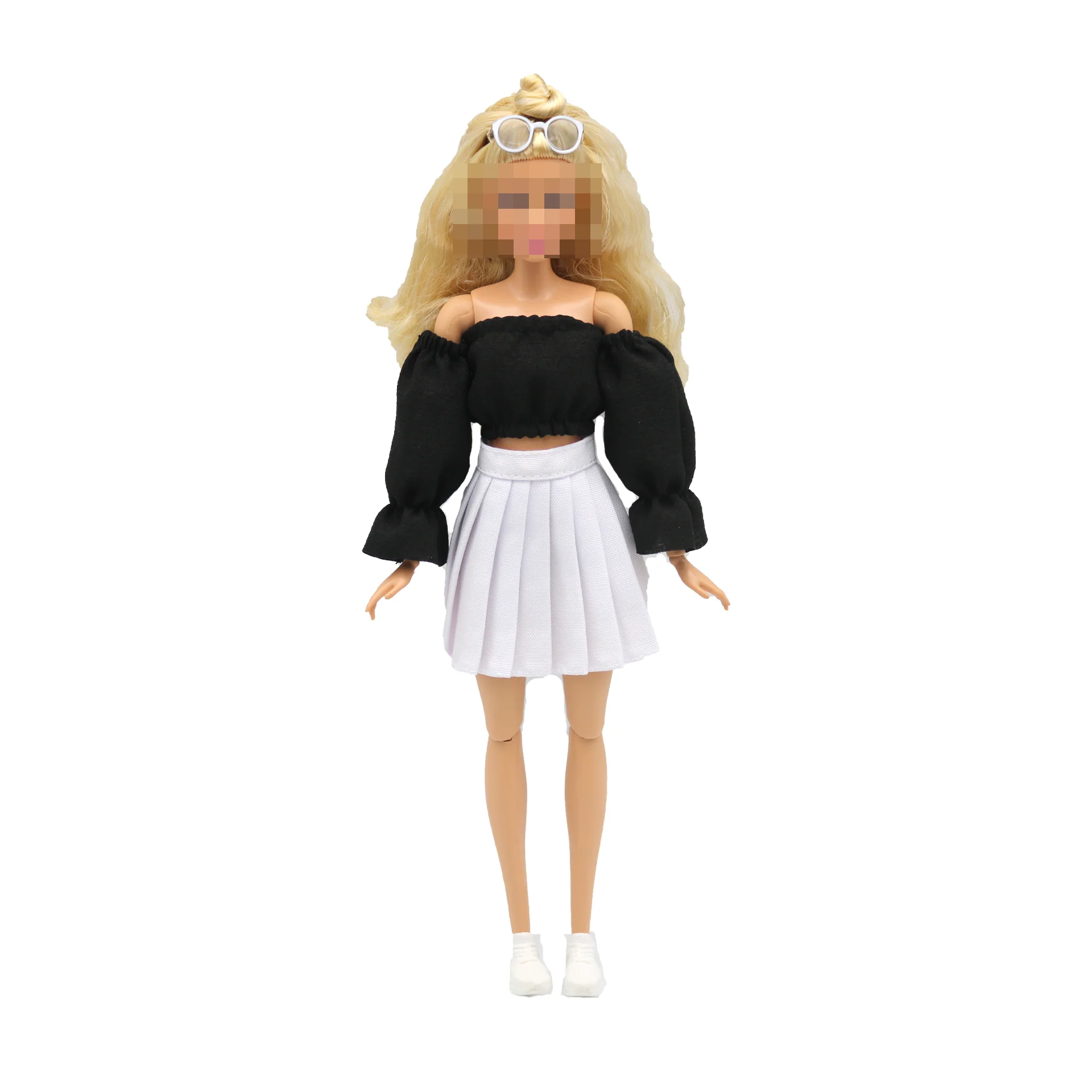 New 30cm 1/6 Puff Sleeves Skirt Shorts Daily Wear Accessories Clothes for Barbies Doll