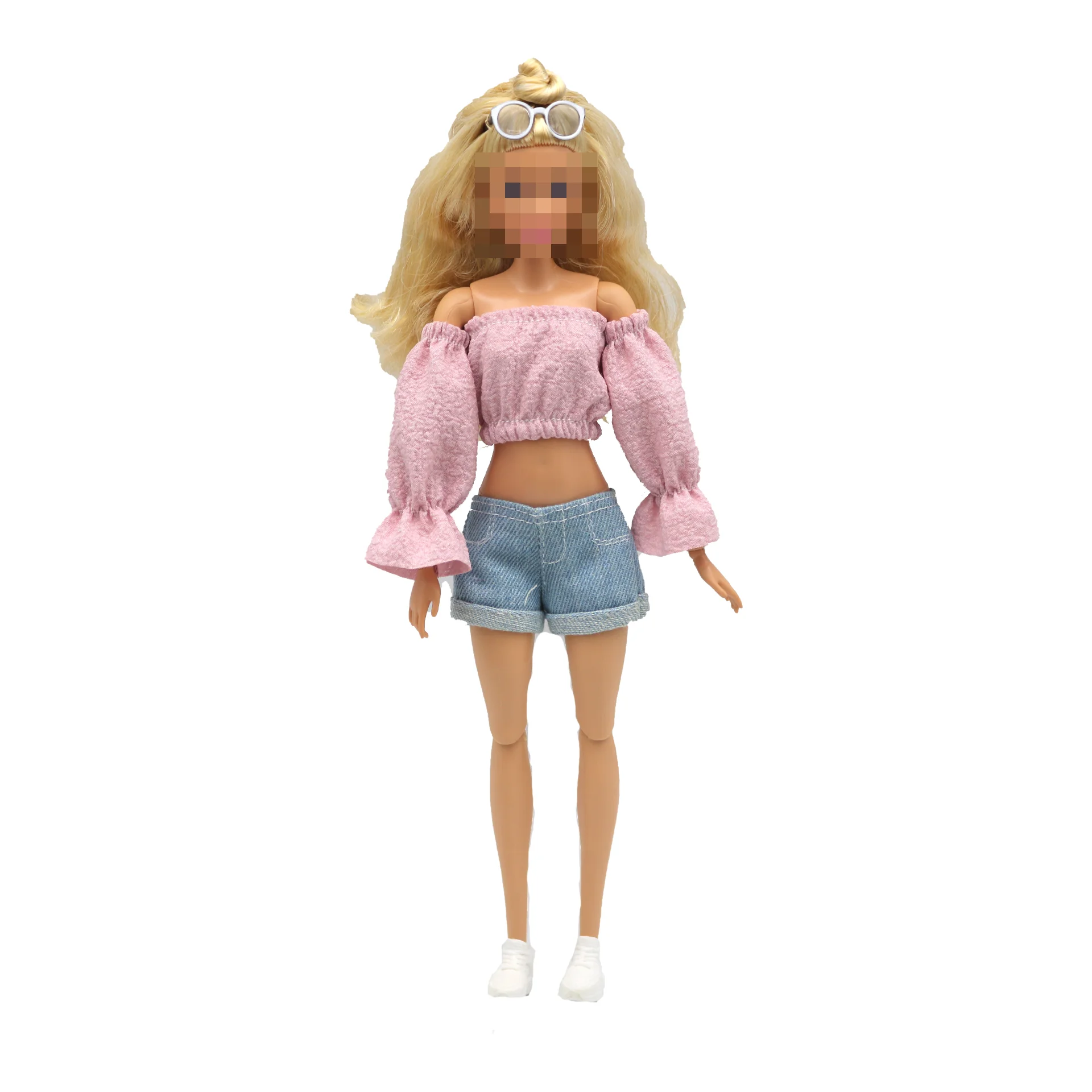 New 30cm 1/6 Puff Sleeves Skirt Shorts Daily Wear Accessories Clothes for Barbies Doll