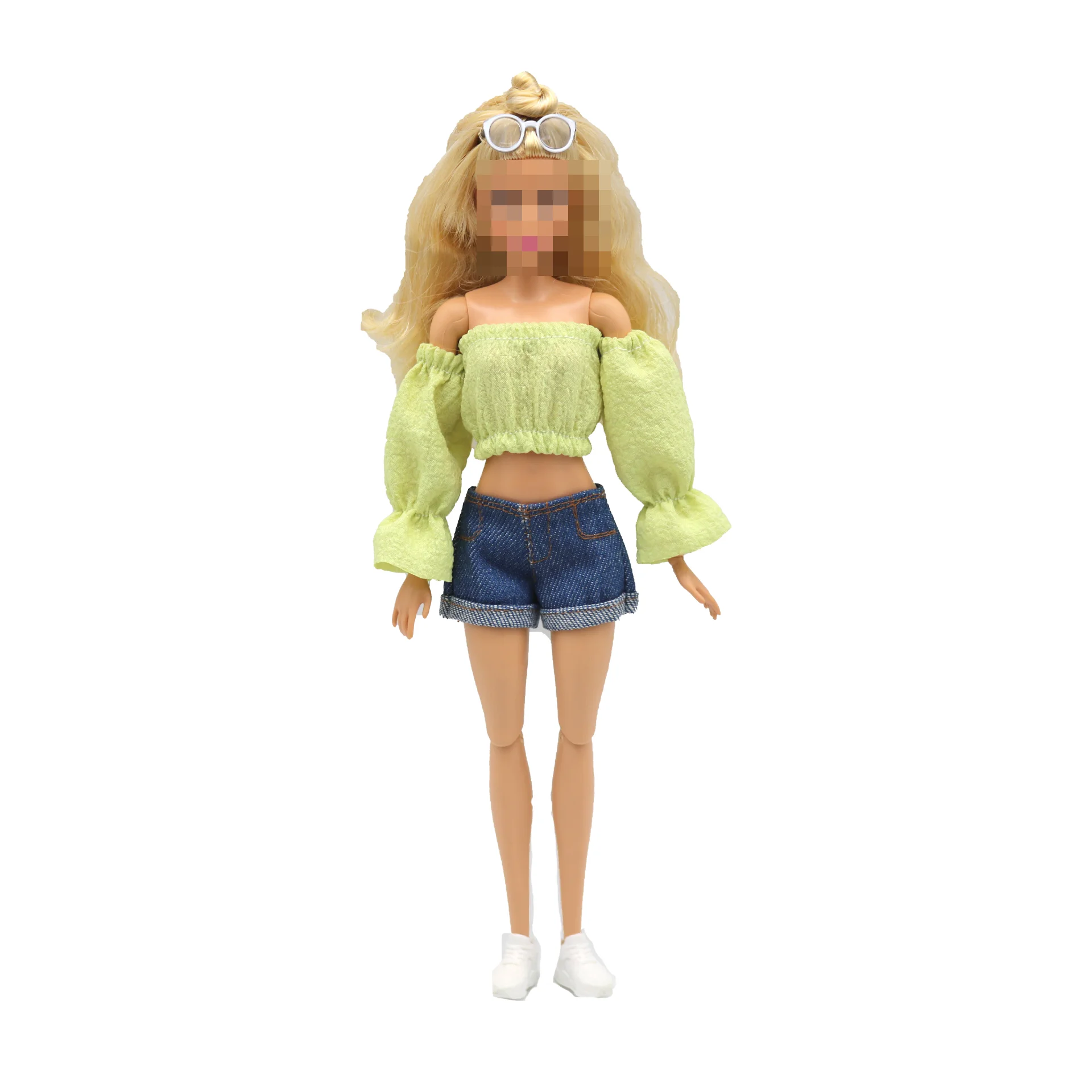 New 30cm 1/6 Puff Sleeves Skirt Shorts Daily Wear Accessories Clothes for Barbies Doll